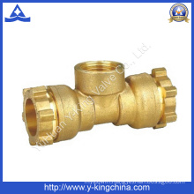 Brass Tee Coupling Pipe Fitting with Compression Ends (YD-6053)